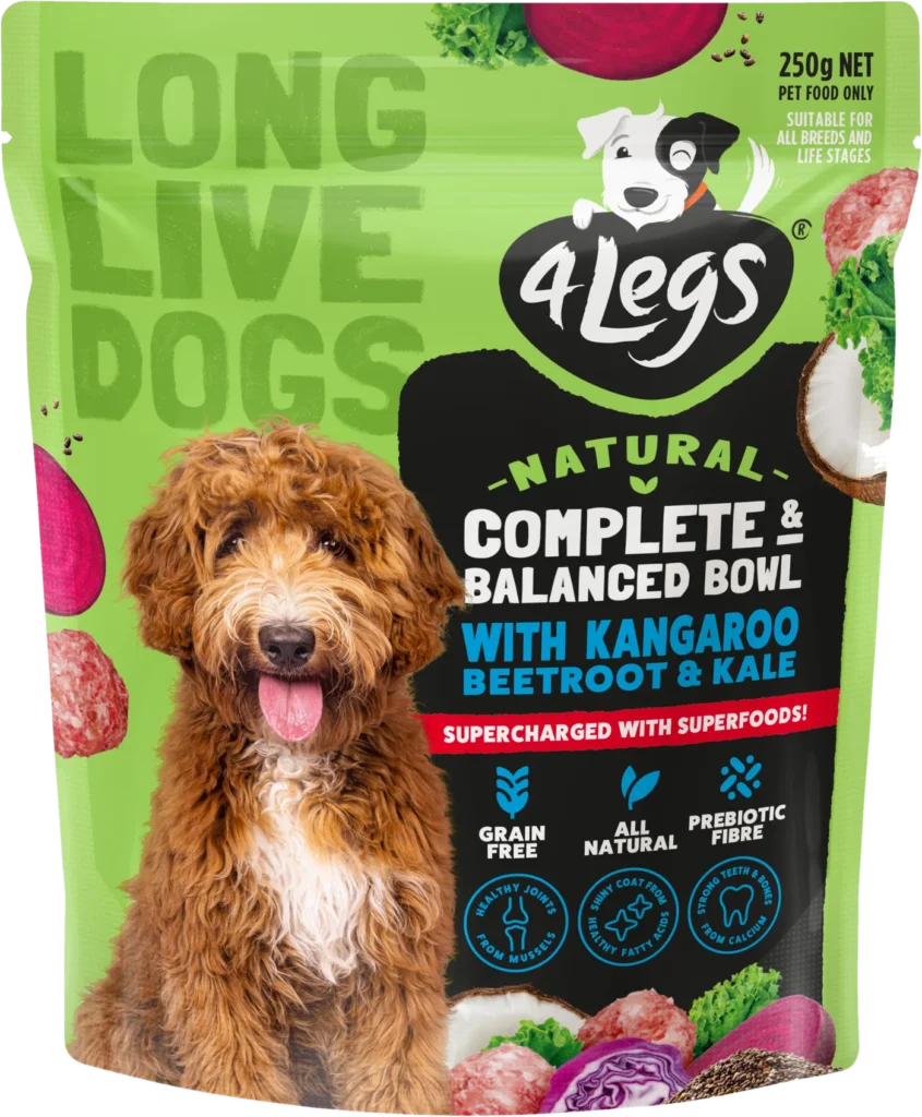 4Legs Natural Complete & Balanced Bowl with Kangaroo, Beetroot and Kale, 250g pouch